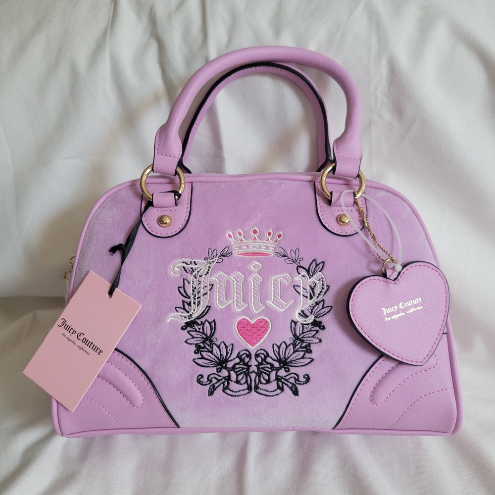 Juicy Couture Pink Fondant Heritage Bowler Crossbody